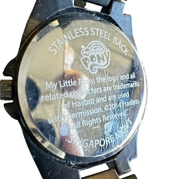 HASBRO MY LITTLE PONY 2014 HOT TOPIC Rainbow Dash Black Stainless Steel Analog W - Picture 7 of 10